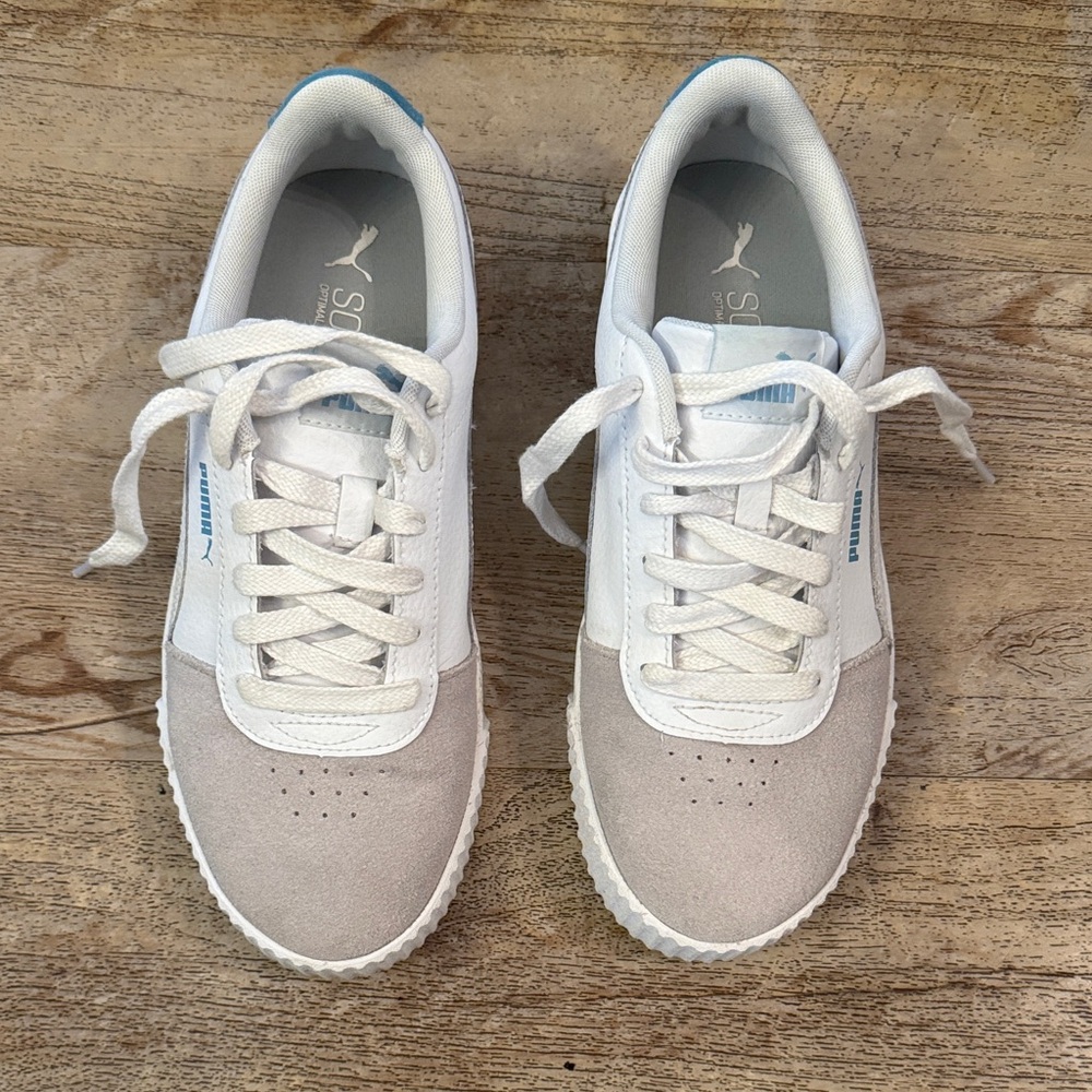 Puma White and Light Gray Sneakers
